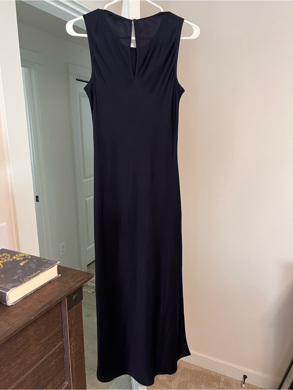 Quince Navy Washable Silk Sleeveless Dress - Picture 2 of 3